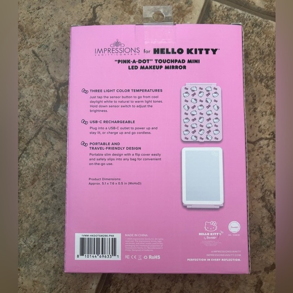 NIB Impressions Hello Kitty *Bundle* Mirror and Makeup Sponge set. - Picture 4 of 13